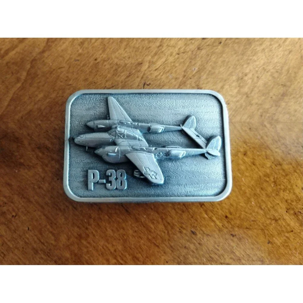 Vtg 1981 P-38 Lockheed Lightning WW2 Fight Plane The Belt Buckle Connection Belt